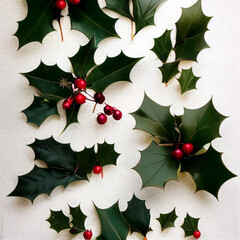 Poster - christmas holly berry