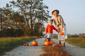 mother and daughter celebration halloween holiday.