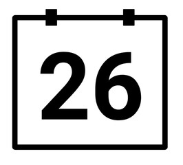 Sticker - Calendar date 26 icon 