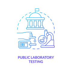 Laboratory testing blue gradient concept icon. Survivors diagnostic. Public health preparedness abstract idea thin line illustration. Isolated outline drawing. Myriad Pro-Bold font used