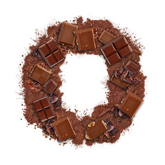 Wall Mural - Letter O made of chocolate