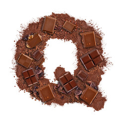 Wall Mural - Letter Q made of chocolate
