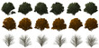 isolated big bush tree collection set