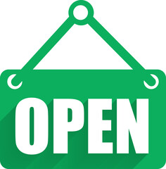 Sticker - Icon open sign. Business concept and digital marketing. PNG