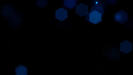 Poster - blue hexagonal shape bokeh abstract motion graphic design