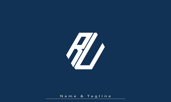 Alphabet letters Initials Monogram logo RU , UR