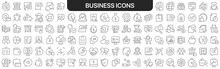 Business Icons Collection In Black. Icons Big Set For Design. Vector Linear Icons