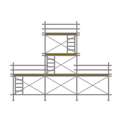 scaffolding construction flat line icon vector.