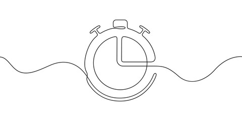 Stopwatch or timer continuous line icon. Period of time. Time icon vector illustration in outline style