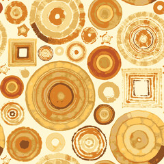 Poster - seamless abstract pattern of geometric shapes, circles and squares imitating embroidery or tapestry. Repeating vector background. Suitable for wallpaper, wrapping paper or fabric design