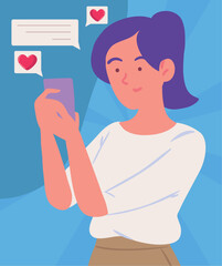 Poster - female with smartphone