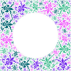 abstract floral frame transparent back digital design 