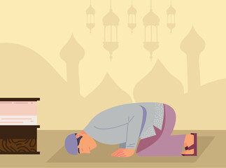 Wall Mural - muslim culture Mecca pray man