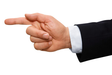 Wall Mural - gesture series: hand symbolically points with index finger.
