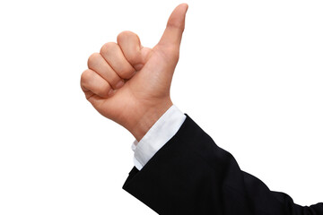 Wall Mural - gesture series: hand indicates with thumb symbolically everything ok.