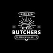 Vintage Emblem Butchery Logo Vector Simple 