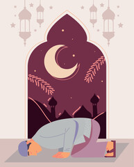 Wall Mural - male pray muslim culture