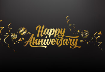 Wall Mural - Happy Anniversary banner design. anniversary celebration vector