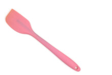 A Pink Baking Spatula On A White Background