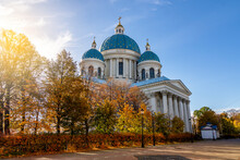 St. Petersburg, Russia - October 2022: Autumn Petersburg. Trinity Cathedral In St. Petersburg