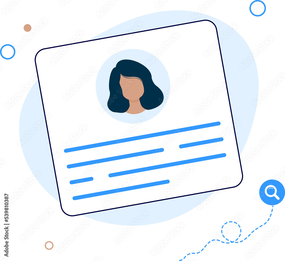 Personal info data, user or profile card details symbol. Identification ...