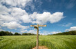 © Rob Wilkinson - Public footpath sign in the middle of a green field
