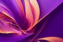 Computer Generated Orange And Purple Halloween Swirl Abstract 3D Illustration Background. A.I. Generated Art.