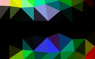 Dark Multicolor, Rainbow vector polygonal pattern.