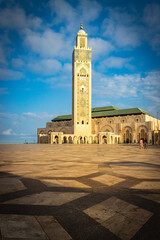 Wall Mural - hassan ii mosque, minaret, casablanca, morocco, north africa