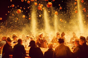 Wall Mural - crowd at oktoberfest