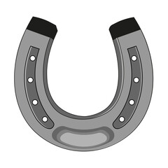 Metal horse shoe on white background