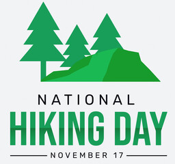abstract hiking day backdrop design with mountain and trees illustration. national hiking day wallpa