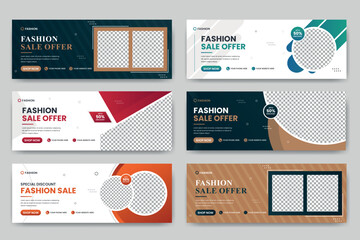 Wall Mural - Modern fashion sale social media facebook cover banner template. web banner layout set