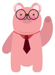 Poster - cute bear with eyeglasses