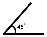 Fototapeta  - Vector illustration of 45 degree angle mathematical graph