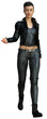 © diversepixel - 3D Rendered young woman on transparent background with short hair and magic hands wearing a black leather outfit - 3D Illustration