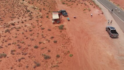 Sticker - Road to the Monument Valley, aerial view from drone