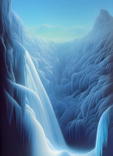 Frozen Waterfall Scene
