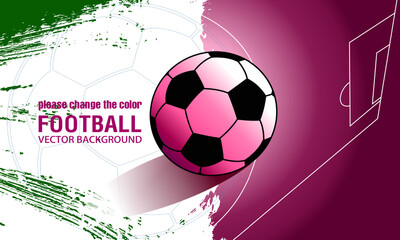 Wall Mural - football 2022. ball graphic design vector illustration. the ball on the green field, Qatar stylish background gradient, 