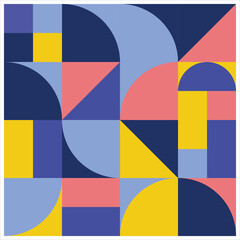 Poster - Abstract circle geometric background design. Mosaic ornament with circle pattern. Beautiful and unique colorful geometric wallpaper on square artboard
