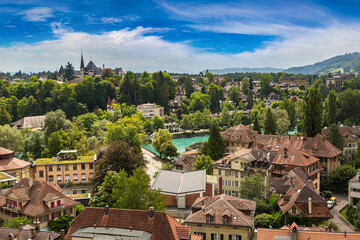 Fototapete - Panoramic view of Bern