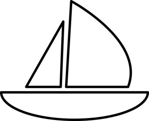 Poster - Sailboat icon, stock vector, boat logo isolated on white background 1.eps