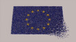 © RocknRoller Studios - European Flag formed from a Crowd of People. Banner of Europe on White.