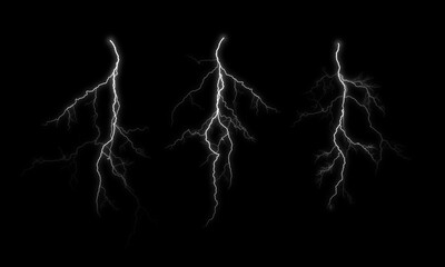 Wall Mural - set of thunder and thunder effects.