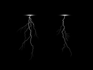 Wall Mural - set of thunder and thunder effects.