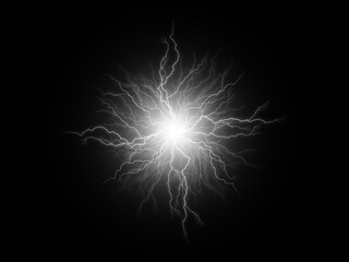 Wall Mural - spherical thunder and lightning effect.