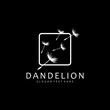 dandelion plant illustration design logo vector