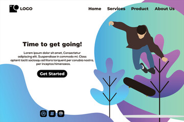 time let s a going landing page design vector