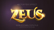 Zeus text effect style, EPS editable text effect
