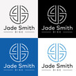 Letter JS SJ Monogram Circle Style Brand Icon Identity Business Logo Design Vector
